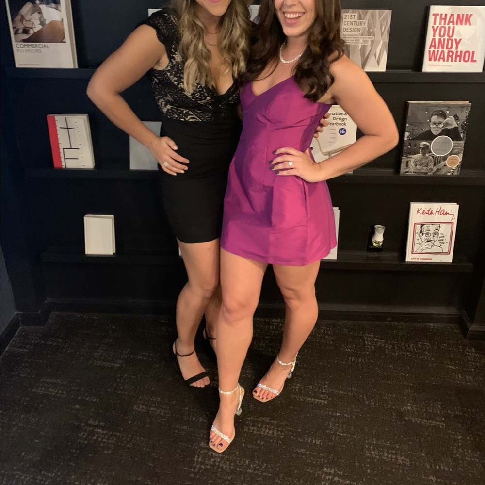 Magenta pocket mini dress